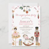 Invitation Cute Marron Sugar Plum Fairy Nutcracker Anniversai (Devant)