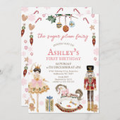 Invitation Cute Marron Sugar Plum Fairy Nutcracker Anniversai (Devant / Derrière)