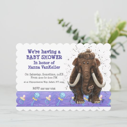 Invitation Cute Mastodon (Debout devant)