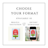 Invitation Cute Melon Popsicle Girl 2e anniversaire