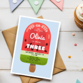 Invitation Cute Melon Popsicle Girl 3e anniversaire