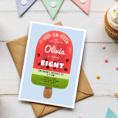Invitation Cute Melon Popsicle Girl 8e anniversaire