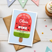 Invitation Cute Melon Popsicle Girl 9e anniversaire
