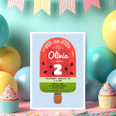 Invitation Cute Melon Popsicle Girl Deuxième anniversaire