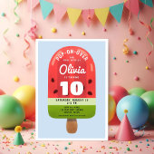Invitation Cute Melon Popsicle Girl Dixième anniversaire