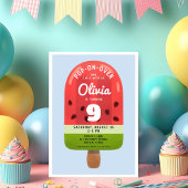 Invitation Cute Melon Popsicle Girl Neuvième anniversaire
