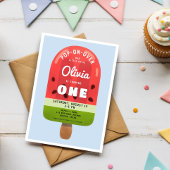 Invitation Cute Melon Popsicle Girl Premier anniversaire
