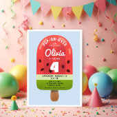 Invitation Cute Melon Popsicle Girl Quatrième anniversaire