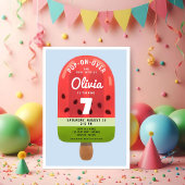 Invitation Cute Melon Popsicle Girl Sept Anniversaire