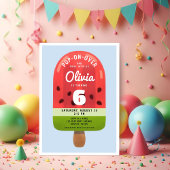 Invitation Cute Melon Popsicle Girl Sixième anniversaire