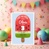 Invitation Cute Melon Popsicle Girl Troisième anniversaire