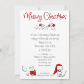 Invitation Cute Meowy Kitties de Noël (Devant)