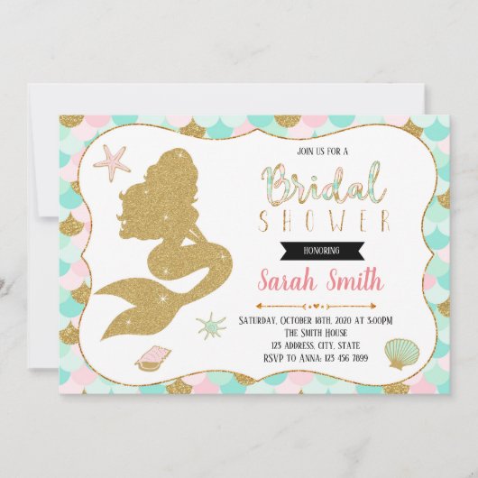 Invitation Cute mermaid (Devant)
