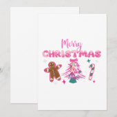 Invitation Cute Merry Christmas Gingerbread and Candy Design (Devant / Derrière)