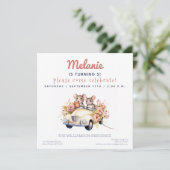 Invitation Cute Mice dans une voiture Anniversaire de enfant  (Debout devant)