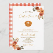 Invitation Cute Mini Cutie Pie En vichy Automne Baby shower (Devant / Derrière)