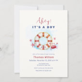 Invitation Cute Minimal Crabe Nautique Baby shower d'étoiles  (Devant)