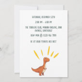 Invitation Cute Minimal Dinosaur 3rd Birthday Party Boy (Dos)
