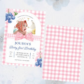 Invitation cute minimalist Watercolor  Berry First birthday