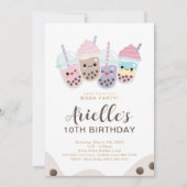 Invitation Cute minimaliste Boba Bubble Milk Thé (Devant)