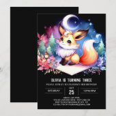 Invitation Cute minimaliste Fox Anniversaire numérique (Devant / Derrière)
