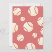 Invitation Cute Modern Baseball Ruban Enfants 1er anniversair (Dos)