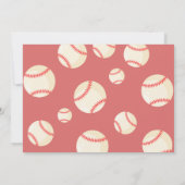 Invitation Cute Modern Baseball Ruban Photo 1er anniversaire (Dos)