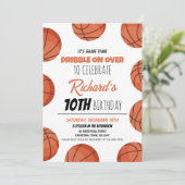 Invitation Cute Modern Basketball Anniversaire de enfant spor (Debout devant)