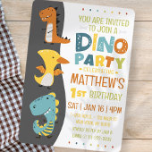 Invitation Cute Modern Dino Dinosaur fête d'anniversaire pour