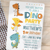 Invitation Cute Modern Dino Dinosaur fête d'anniversaire pour