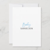 Invitation Cute Modern GARY Blue maman Elephant & Baby shower (Dos)