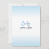 Invitation Cute Modern GARY Blue maman Elephant & Baby shower (Dos)