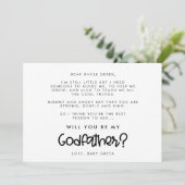 Invitation Cute modern Will you be my Godfather card (Debout devant)