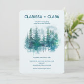 Invitation Cute Moderne Aquarelle Forrest Mariage Paysage (Debout devant)
