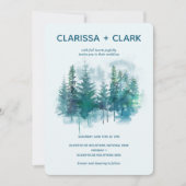 Invitation Cute Moderne Aquarelle Forrest Mariage Paysage (Devant)