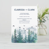 Invitation Cute Moderne Aquarelle Forrest Paysage Mariage I (Debout devant)