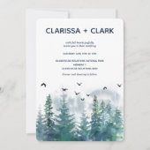 Invitation Cute Moderne Aquarelle Forrest Paysage Mariage I (Devant)