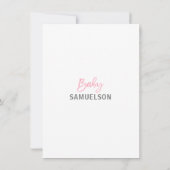 Invitation Cute Moderne Chat Rose Kitten Girls Baby shower (Dos)