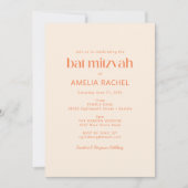 Invitation Cute Moderne Orange Retro Typographie Bat mitzvah (Devant)