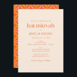 Invitation Cute Moderne Orange Retro Typographie Bat mitzvah<br><div class="desc">Cute Modern Orange Retro Typographie Mariage Bat mitzvah Invitation</div>