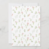 Invitation Cute Moderne Rose Floral Baby Girl Douche (Dos)