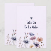 Invitation Cute Mom Spanish Imprimable Happy Mothers Day Card (Devant / Derrière)