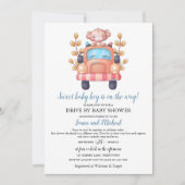 Invitation Cute Monkey Boy Baby Shower (Devant)