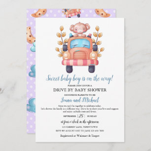 Invitation Cute Monkey Boy Baby Shower