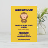 Invitation Cute Monkey thème Baby shower garçon (Debout devant)
