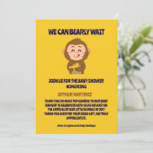 Invitation Cute Monkey thème Baby shower garçon (Debout devant)