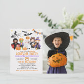 Invitation Cute Monster Halloween Costume Party With Photo (Debout devant)