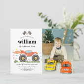 Invitation Cute Monster Truck Bash Race Photo Anniversaire de (Debout devant)