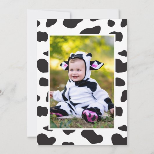 Invitation Cute Moo Moo Je suis deux vaches Imprimer ferme An (Dos)