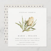 Invitation Cute Native Banksia Aquarelle Flora Fête des marié (Devant / Derrière)